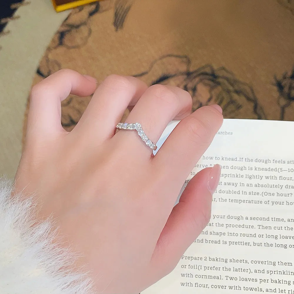 0.7 ctw Round-Cut Lab-Grown Diamond Band in 925 Sterling Silver