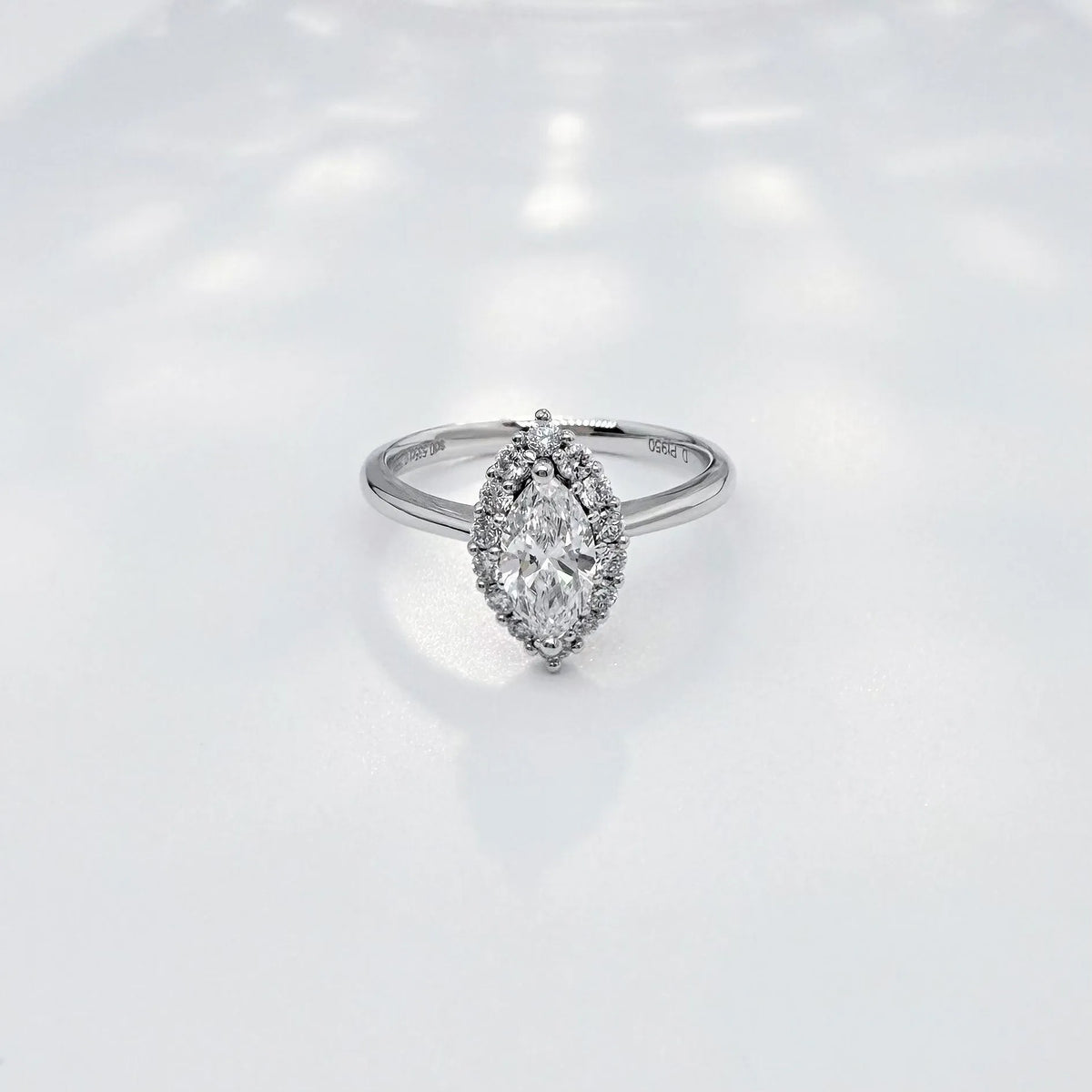 0.54 ct Marquise-Cut Lab-Grown Diamond Ring in PT950 Platinum