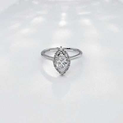 0.54 ct Marquise-Cut Lab-Grown Diamond Ring in PT950 Platinum