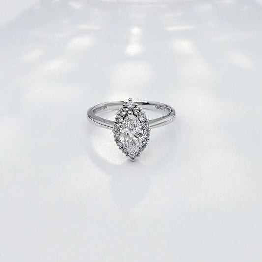 0.54 ct Marquise-Cut Lab-Grown Diamond Ring in PT950 Platinum