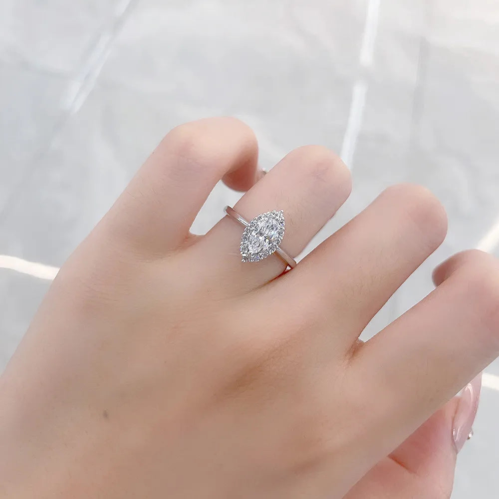 0.54 ct Marquise-Cut Lab-Grown Diamond Ring in PT950 Platinum