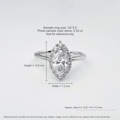 0.54 ct Marquise-Cut Lab-Grown Diamond Ring in PT950 Platinum