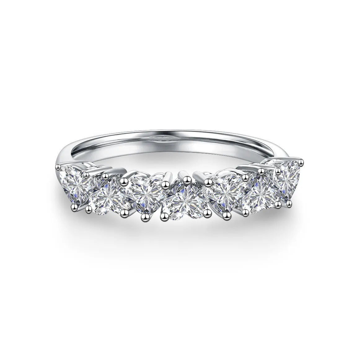 0.98 ctw Heart-Cut Lab-Grown Diamond Band in PT950 Platinum