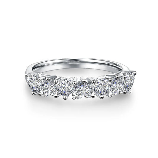 0.98 ctw Heart-Cut Lab-Grown Diamond Band in PT950 Platinum