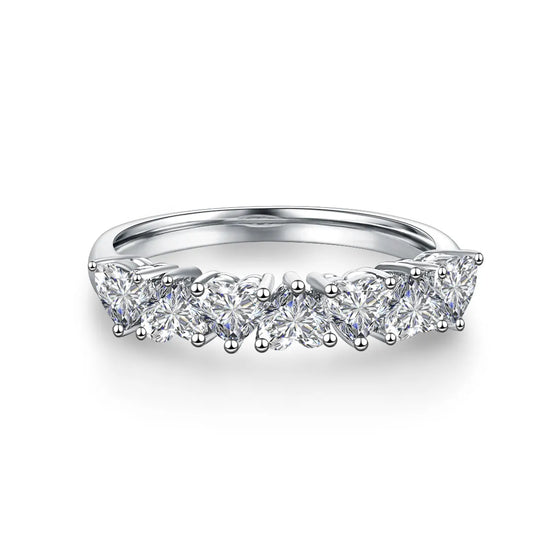0.98 ctw Heart-Cut Lab-Grown Diamond Band in PT950 Platinum
