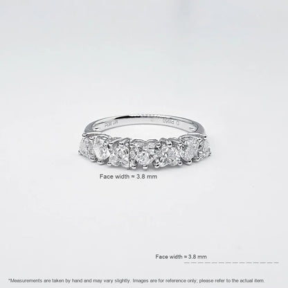 0.98 ctw Heart-Cut Lab-Grown Diamond Band in PT950 Platinum