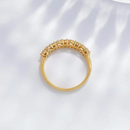 1.03 ctw Heart-Cut Lab-Grown Diamond Band in 18K Yellow Gold – APYFR0094-Y