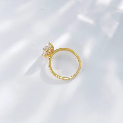 2.08 ct Minimalist Four-Prong Emerald-Cut Lab-Grown Diamond Ring in 18K Yellow Gold – APYFR0096-Y