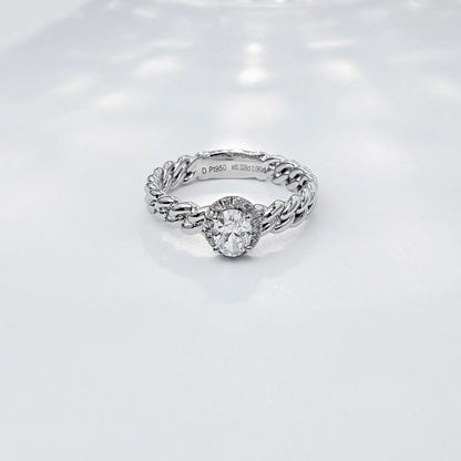 0.33 ct Statement Four-Prong Round-Cut Lab-Grown Diamond Ring in PT950 Platinum – APYFR0098-PT