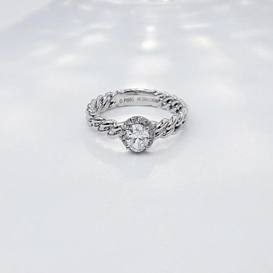 0.33 ct Statement Four-Prong Round-Cut Lab-Grown Diamond Ring in PT950 Platinum – APYFR0098-PT