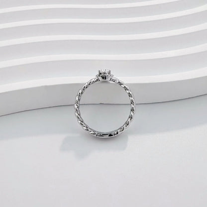 0.33 ct Statement Four-Prong Round-Cut Lab-Grown Diamond Ring in PT950 Platinum – APYFR0098-PT