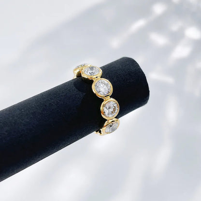 1.57 ctw Vintage Round-Cut Lab-Grown Diamond Band in 18K Yellow Gold