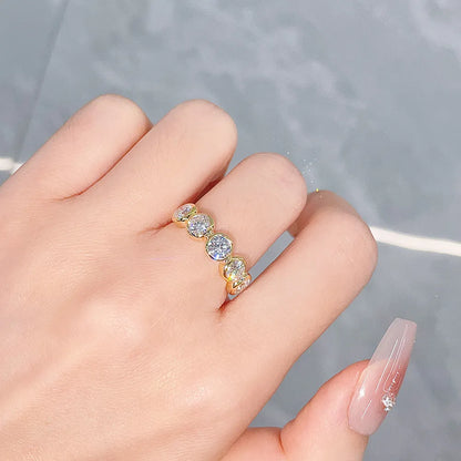 1.57 ctw Vintage Round-Cut Lab-Grown Diamond Band in 18K Yellow Gold