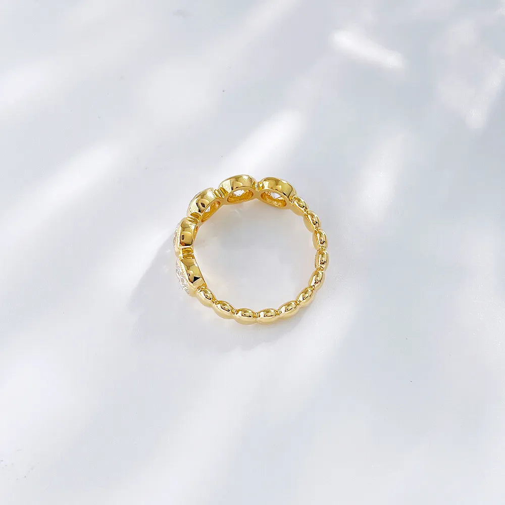 1.57 ctw Vintage Round-Cut Lab-Grown Diamond Band in 18K Yellow Gold