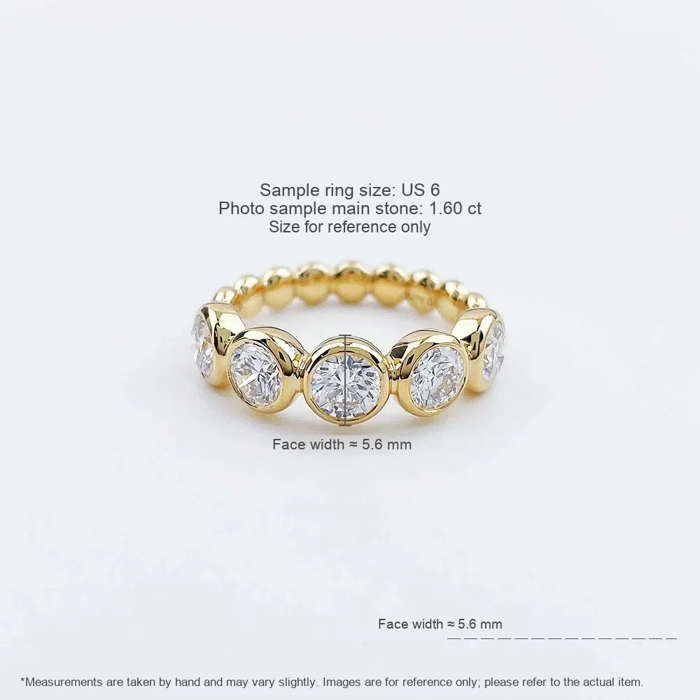 1.57 ctw Vintage Round-Cut Lab-Grown Diamond Band in 18K Yellow Gold
