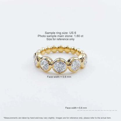 1.57 ctw Vintage Round-Cut Lab-Grown Diamond Band in 18K Yellow Gold