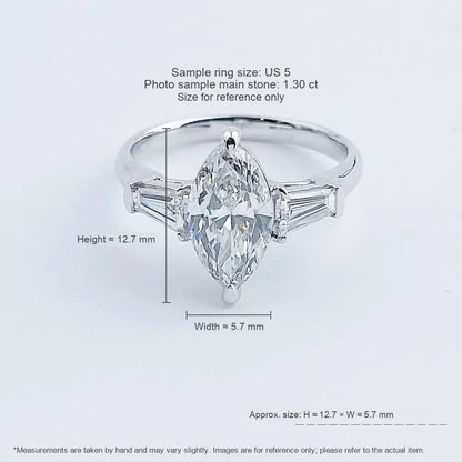 1.03 ct Butterfly Marquise-Cut Lab-Grown Diamond Ring in PT950 Platinum