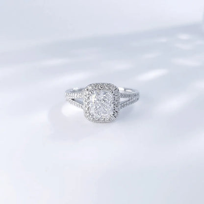 1.09 ct Four-Prong Cushion-Cut Lab-Grown Diamond Ring in 18K White Gold