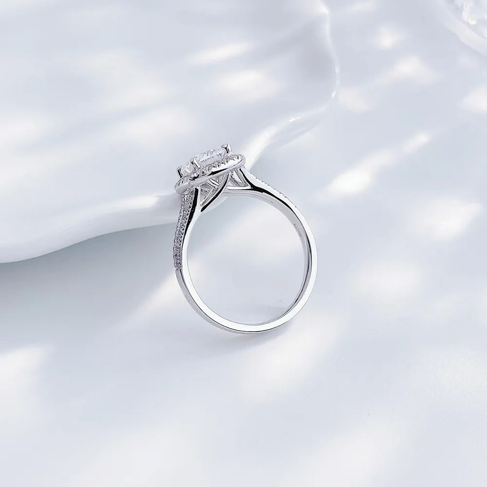 1.09 ct Four-Prong Cushion-Cut Lab-Grown Diamond Ring in 18K White Gold