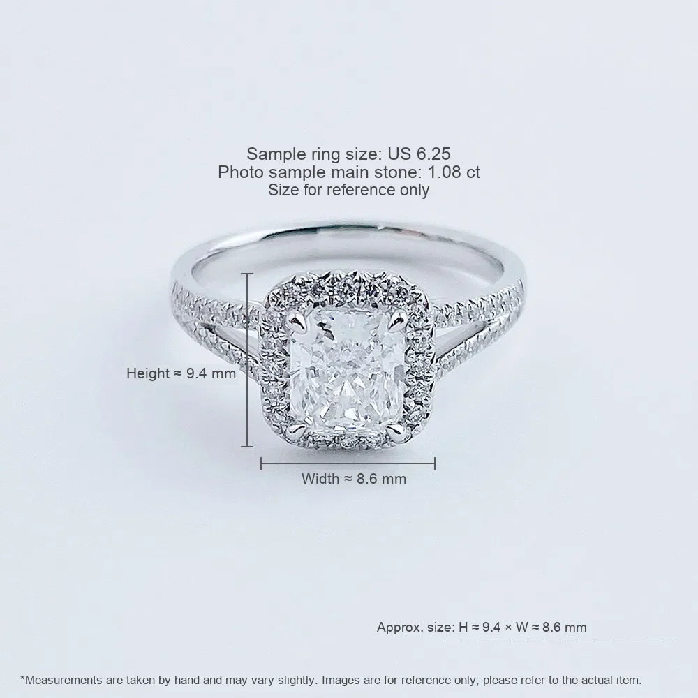 1.09 ct Four-Prong Cushion-Cut Lab-Grown Diamond Ring in 18K White Gold