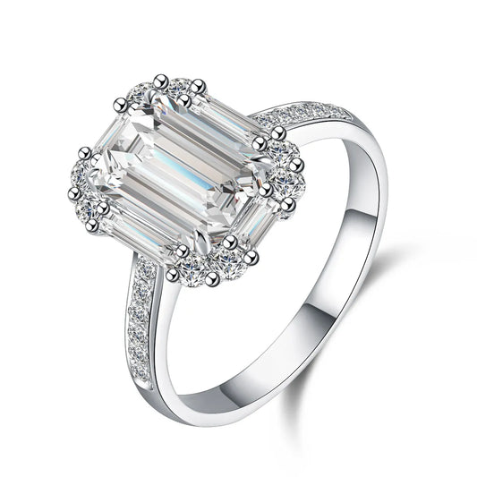 2.09 ct Statement Four-Prong Emerald-Cut Lab-Grown Diamond Ring in PT950 Platinum