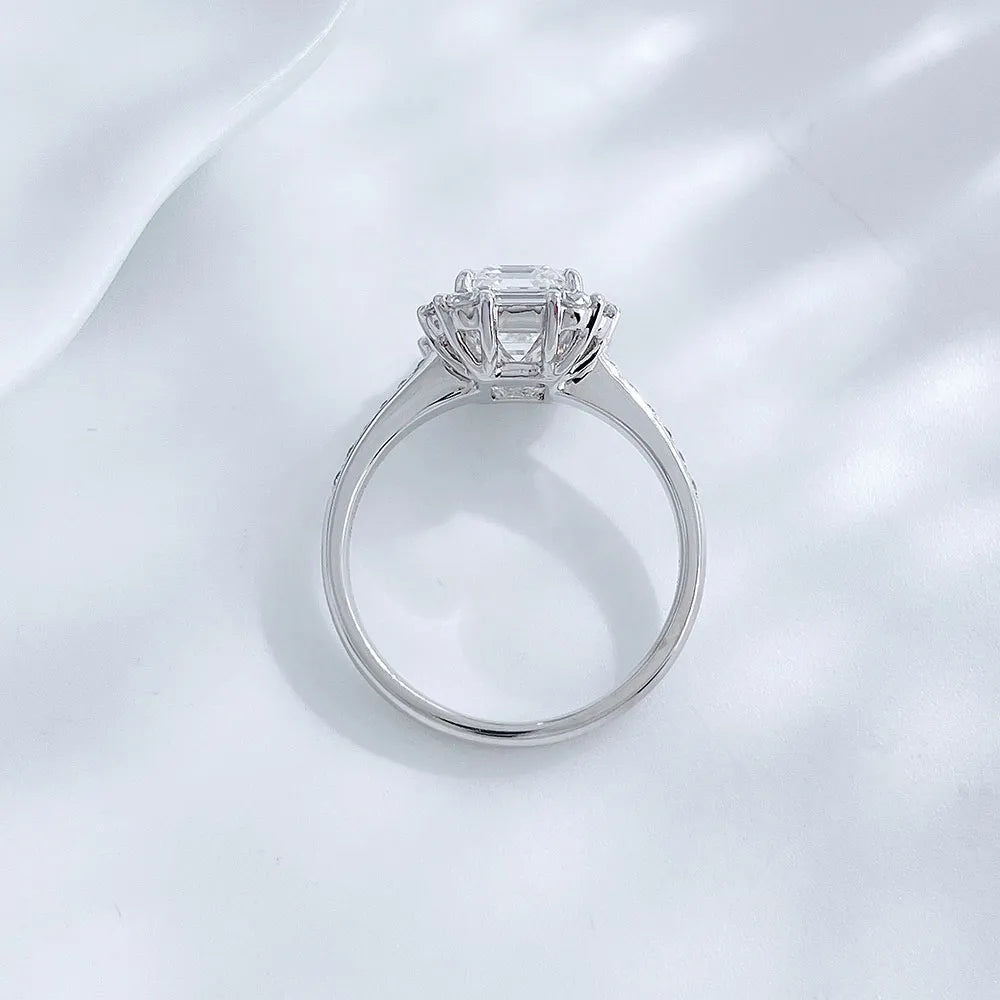 2.09 ct Statement Four-Prong Emerald-Cut Lab-Grown Diamond Ring in PT950 Platinum
