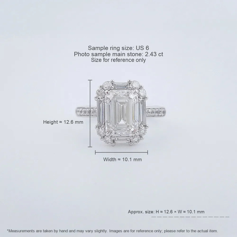 2.09 ct Statement Four-Prong Emerald-Cut Lab-Grown Diamond Ring in PT950 Platinum