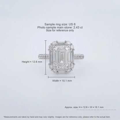 2.09 ct Statement Four-Prong Emerald-Cut Lab-Grown Diamond Ring in PT950 Platinum
