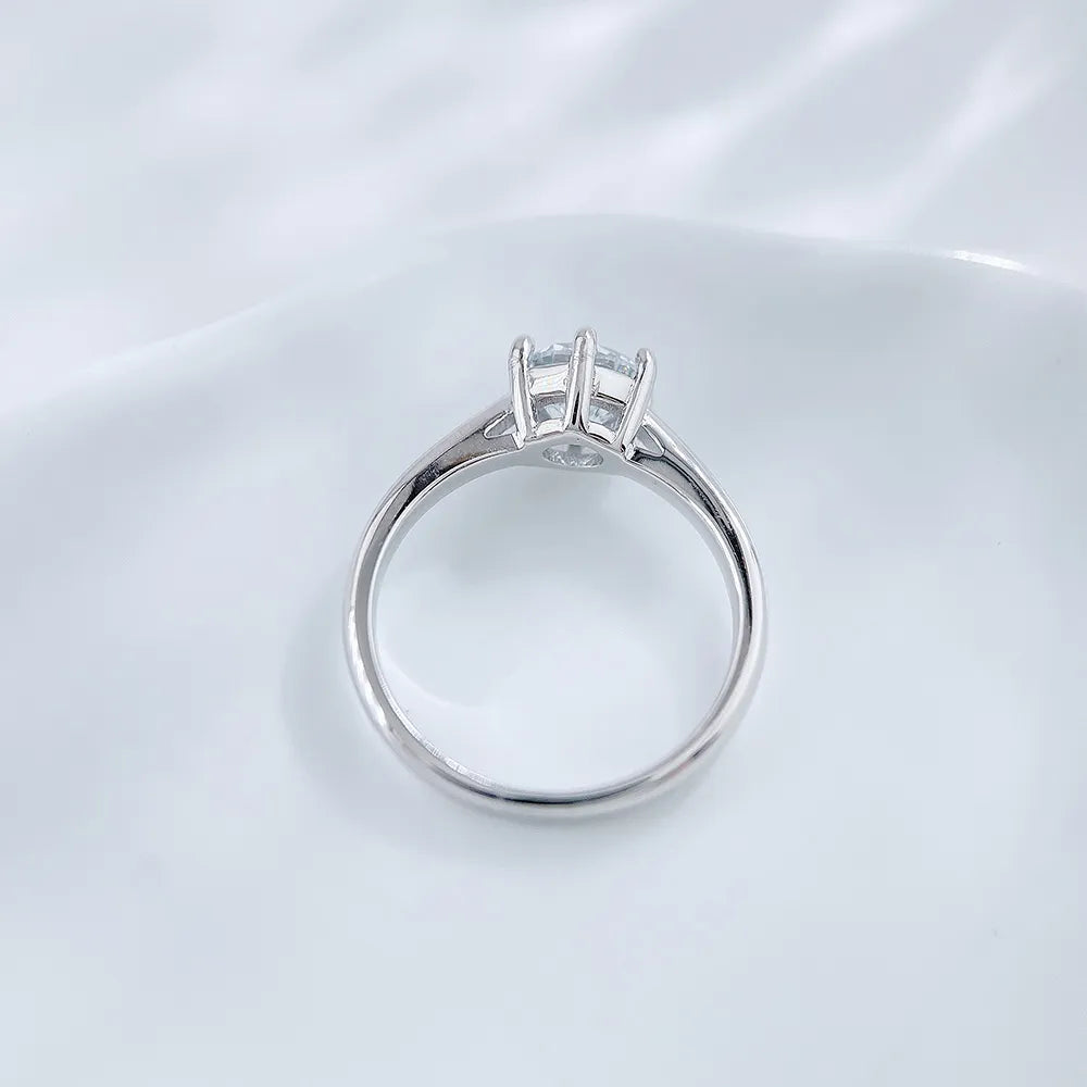 1.04 ct Celestial Six-Prong Round-Cut Lab-Grown Diamond Ring in 925 Sterling Silver