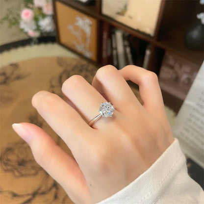 2.21 ct Classic Six-Prong Round-Cut Lab-Grown Diamond Ring in 18K White Gold