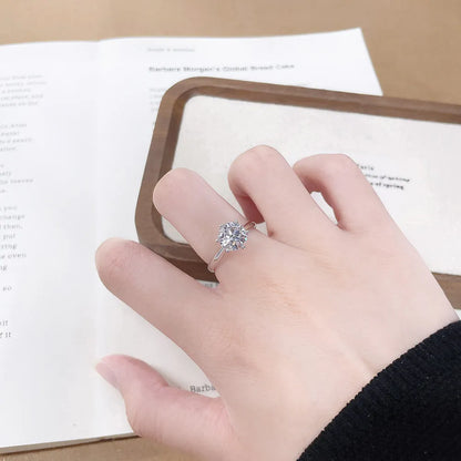 2.21 ct Classic Six-Prong Round-Cut Lab-Grown Diamond Ring in 18K White Gold