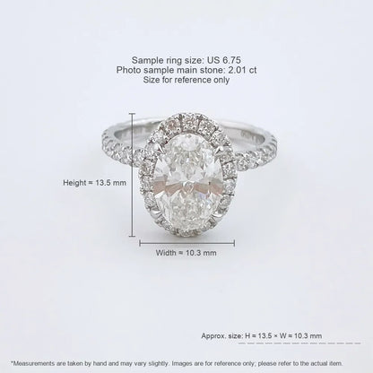2.01 ct Statement Oval-Cut Lab-Grown Diamond Ring in 18K White Gold – APYFR0111-W
