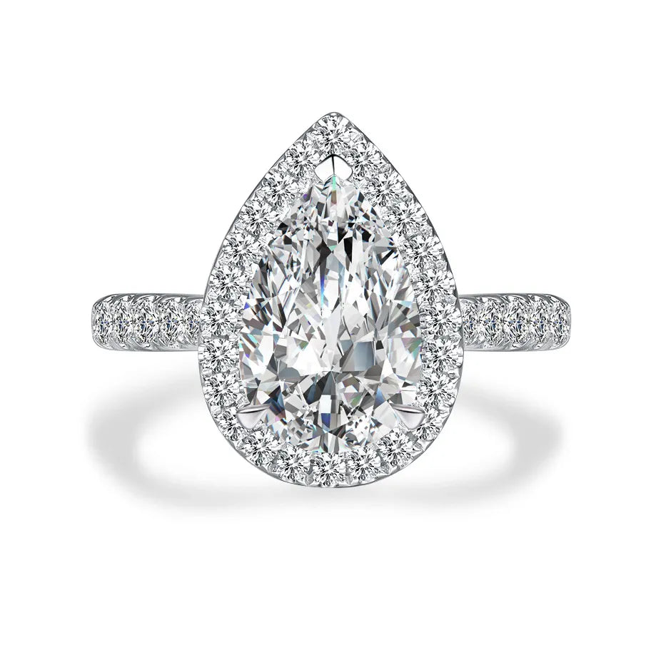3.07 ct Statement Three-Prong Pear-Cut Lab-Grown Diamond Ring in PT950 Platinum – APYFR0112-PT
