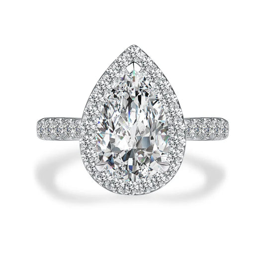 3.07 ct Statement Three-Prong Pear-Cut Lab-Grown Diamond Ring in PT950 Platinum – APYFR0112-PT