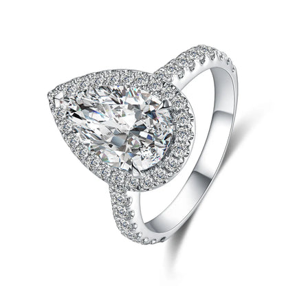 3.07 ct Statement Three-Prong Pear-Cut Lab-Grown Diamond Ring in PT950 Platinum – APYFR0112-PT
