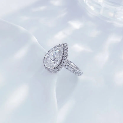 3.07 ct Statement Three-Prong Pear-Cut Lab-Grown Diamond Ring in PT950 Platinum – APYFR0112-PT