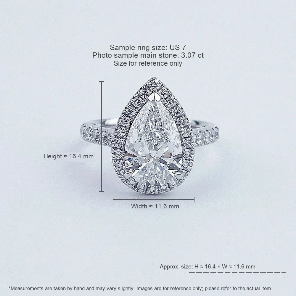 3.07 ct Statement Three-Prong Pear-Cut Lab-Grown Diamond Ring in PT950 Platinum – APYFR0112-PT