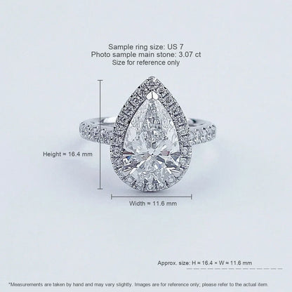 3.07 ct Statement Three-Prong Pear-Cut Lab-Grown Diamond Ring in PT950 Platinum – APYFR0112-PT