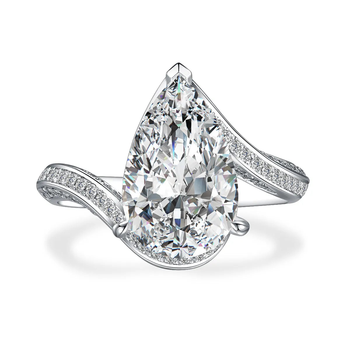 3.1 ct Three-Prong Pear-Cut Lab-Grown Diamond Ring in PT950 Platinum – APYFR0114-PT