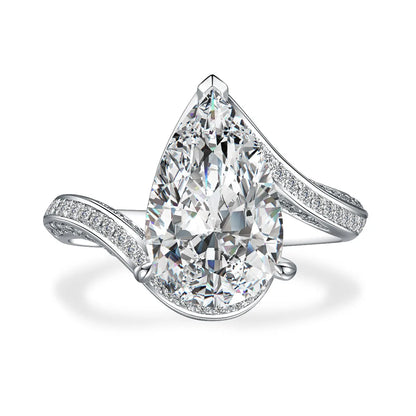 3.1 ct Three-Prong Pear-Cut Lab-Grown Diamond Ring in PT950 Platinum – APYFR0114-PT