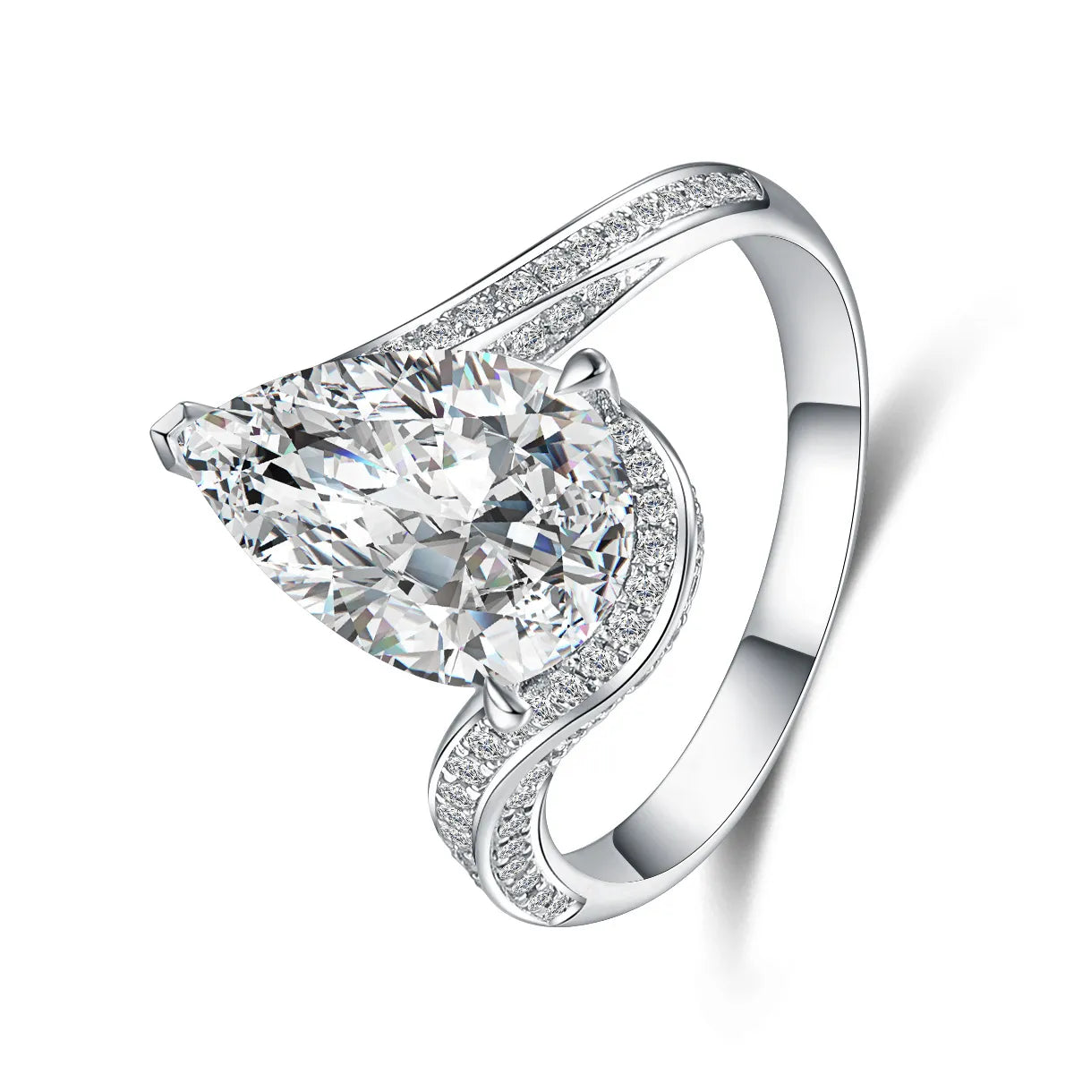 3.1 ct Three-Prong Pear-Cut Lab-Grown Diamond Ring in PT950 Platinum – APYFR0114-PT