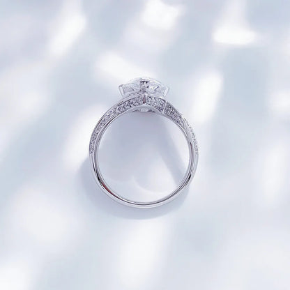 3.1 ct Three-Prong Pear-Cut Lab-Grown Diamond Ring in PT950 Platinum – APYFR0114-PT