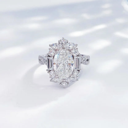 2.21 ct Statement Four-Prong Oval-Cut Lab-Grown Diamond Ring in PT950 Platinum – APYFR0115-PT