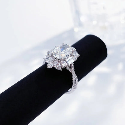 2.21 ct Statement Four-Prong Oval-Cut Lab-Grown Diamond Ring in PT950 Platinum – APYFR0115-PT