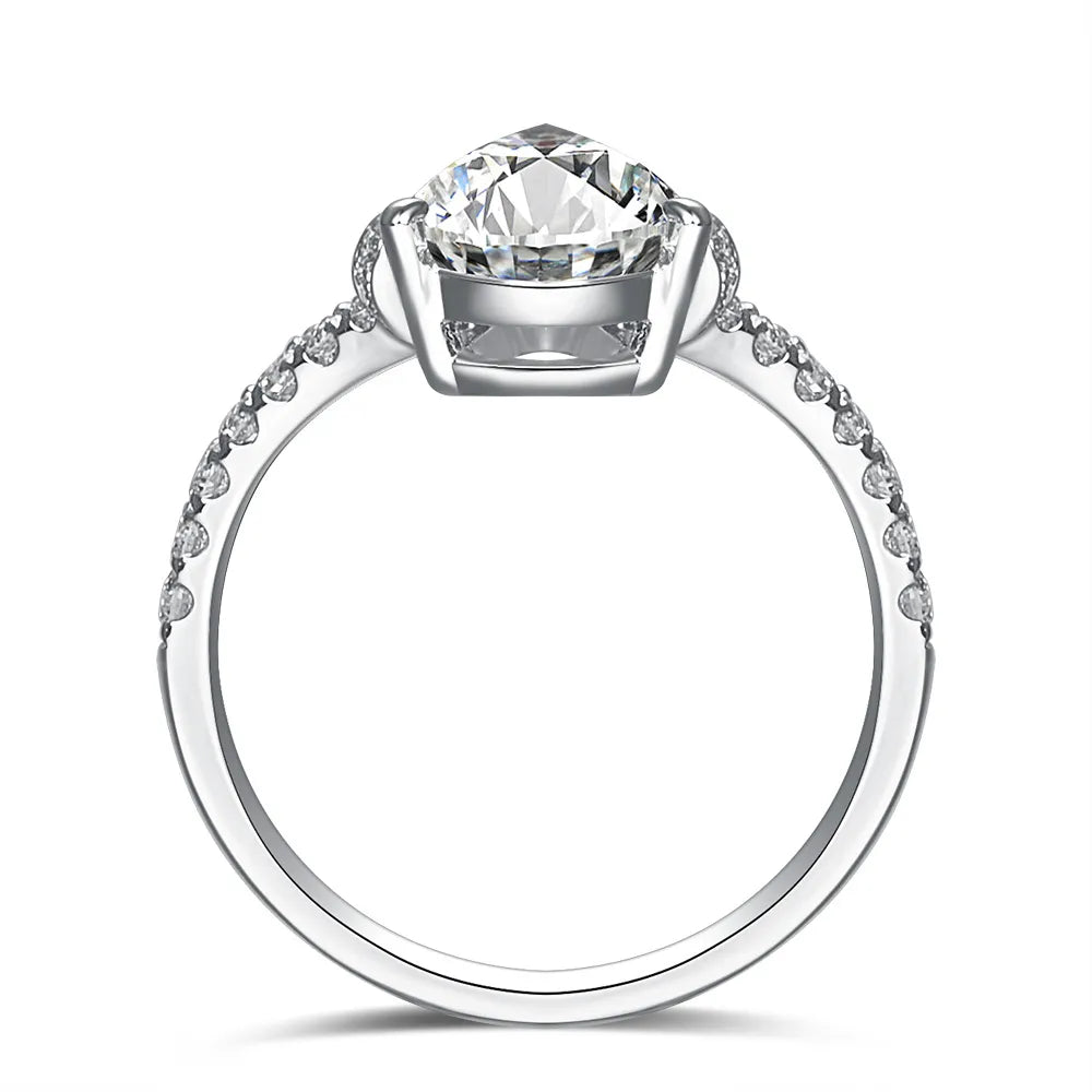 2.11 ct Butterfly Three-Prong Pear-Cut Lab-Grown Diamond Ring in PT950 Platinum