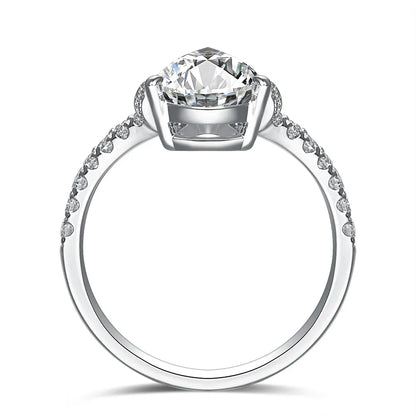 2.11 ct Butterfly Three-Prong Pear-Cut Lab-Grown Diamond Ring in PT950 Platinum
