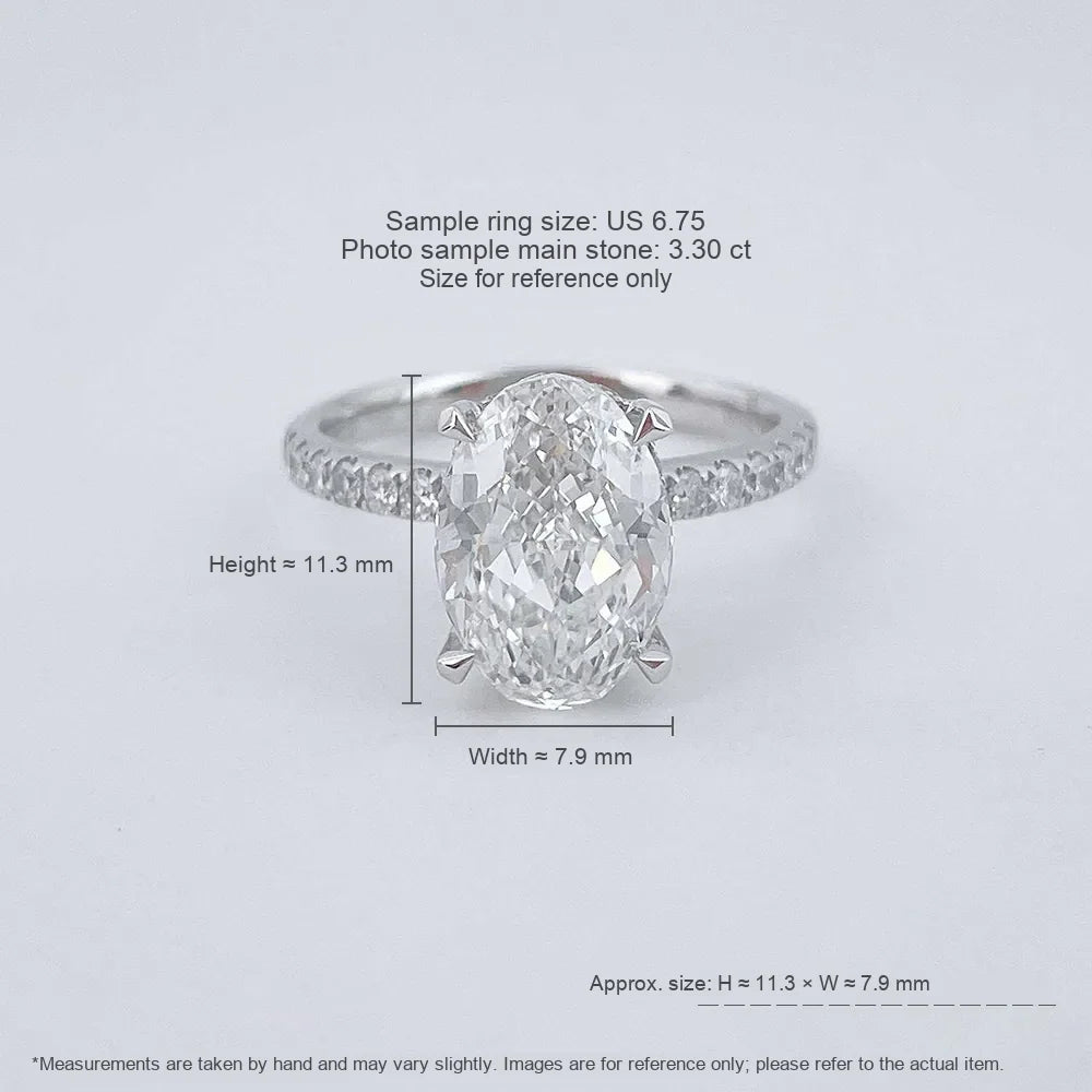 3.3 ct Celestial Four-Prong Oval-Cut Lab-Grown Diamond Ring in PT950 Platinum – APYFR0117-PT