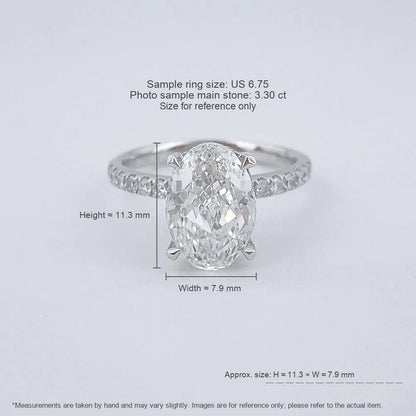3.3 ct Celestial Four-Prong Oval-Cut Lab-Grown Diamond Ring in PT950 Platinum – APYFR0117-PT
