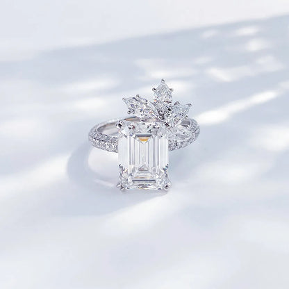 5.01 ct Four-Prong Emerald-Cut Lab-Grown Diamond Ring in PT950 Platinum – APYFR0118-PT