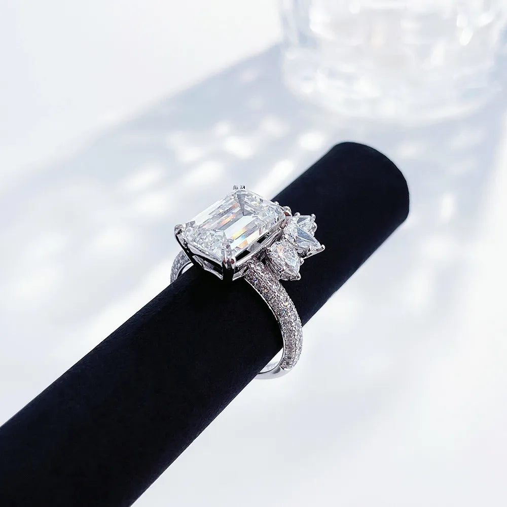 5.01 ct Four-Prong Emerald-Cut Lab-Grown Diamond Ring in PT950 Platinum – APYFR0118-PT
